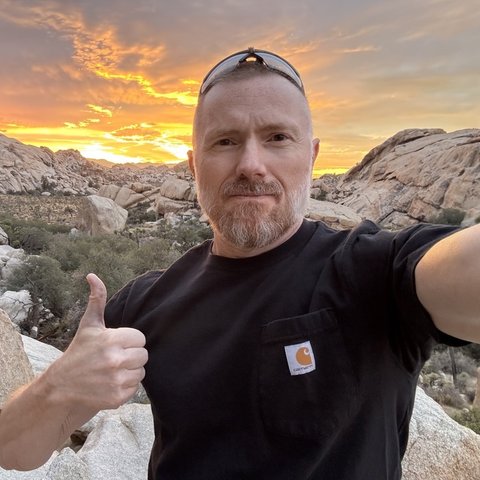 Vitaliy Mogilevskiy in Joshua Tree at sunset